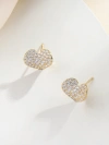 Xuhui brand light luxury copper plated with real gold and set with zircon 925 silver needle heart-shaped exquisite design fashionable stud earrings Item Picture
